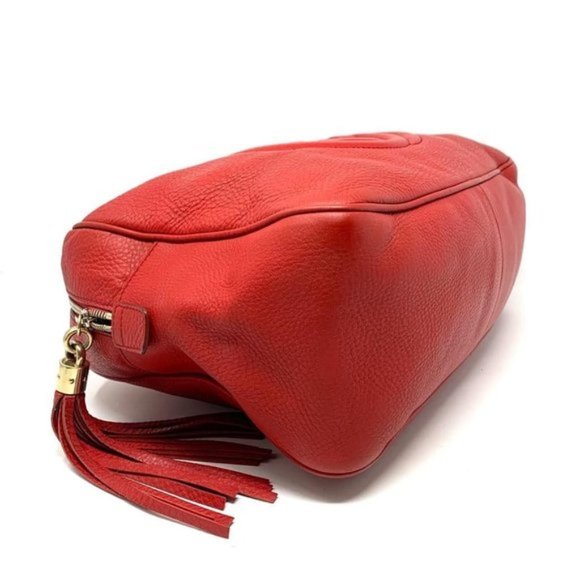 100% Auth Gucci Soho Red Calfskin Shoulder Bag - Picture 6 of 11